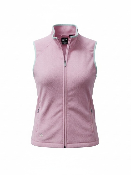 adidas Jackets & Blazers - adidas Light Pink Full-Zip Sleeveless Fleece Vest